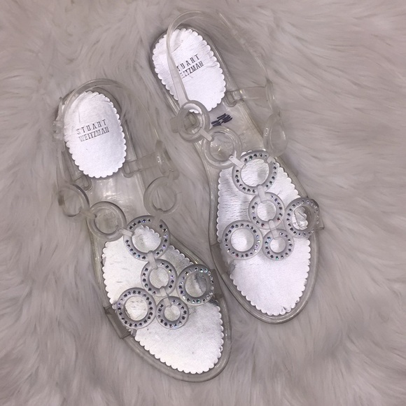 Stuart Weitzman Shoes - Stuart Weitzman Clear Jelly Rhinestone Sandals
